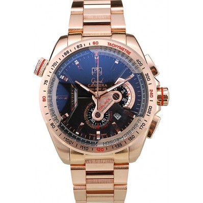 1:1 Tag Heuer Carrera Rose Gold Case Black Dial