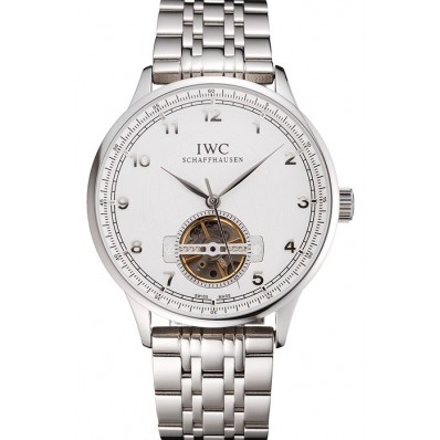 Best Imitation IWC Portugieser Tourbillon White Dial Stainless Steel Case And Bracelet