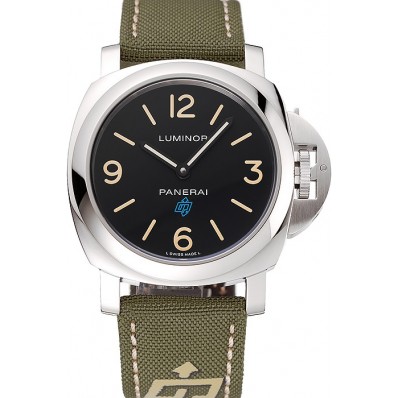 Best Replica Panerai Luminor Base Logo Acciaio Black Dial Green Bracelet 1454013