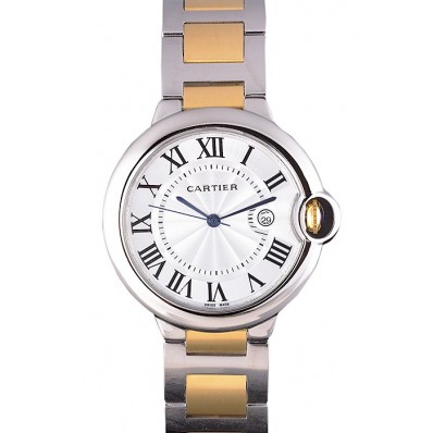 Cartier Ballon Bleu 42mm White Dial Stainless Steel Case Two Tone Bracelet