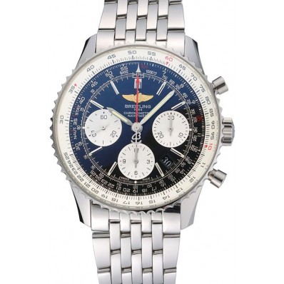 Cheap Swiss Breitling Navitimer Black Dial Stainless Steel Bracelet 622442