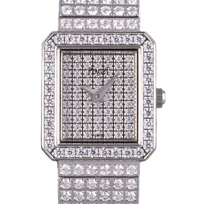 Copy High Quality Piaget Swiss Limelight Diamonds Encrusted Stainless Steel Watch 80294 Watches
