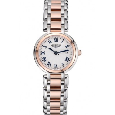 Designer Fake Longines PrimaLuna Stainless Steel And Gold Case Roman Numerals 622586