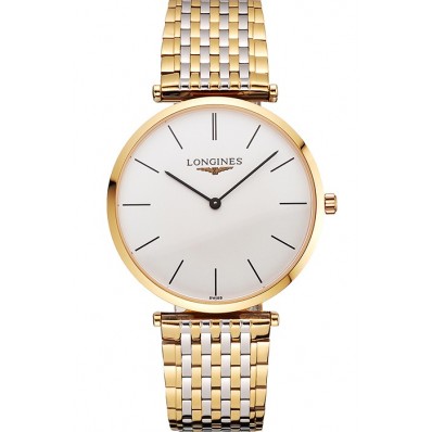 Fashion Swiss Longines Grande Classique White Dial Gold Case Two Tone Bracelet