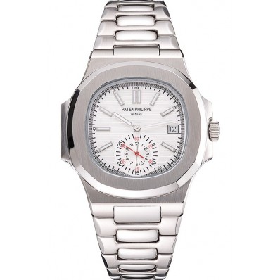 Imitation Patek Philippe Nautilus White Dial Stainless Steel Case And Bracelet