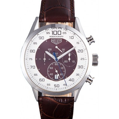 Imitation Tag Heuer Carrera Mikrograph Limited Edition Brown Leather Strap 7916