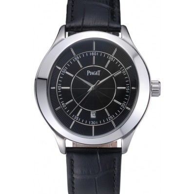 Knockoff Piaget Gouverneur Stainless Steel Black Dial 621983