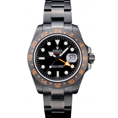 Knockoff Rolex Swiss Explorer Black Ceramic Bezel Black Dial Tachymeter 98240