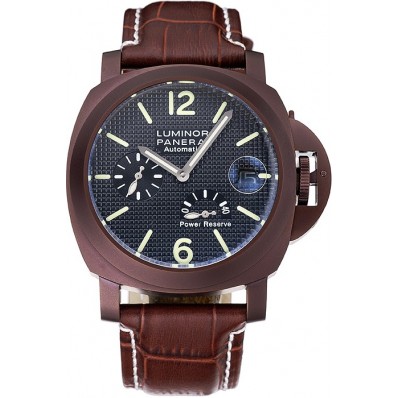 Panerai Luminor Brown Leather Strap Black Dial 80165