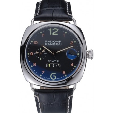 Panerai Radiomir Stainless Steel Bezel Black Leather Bracelet 622325
