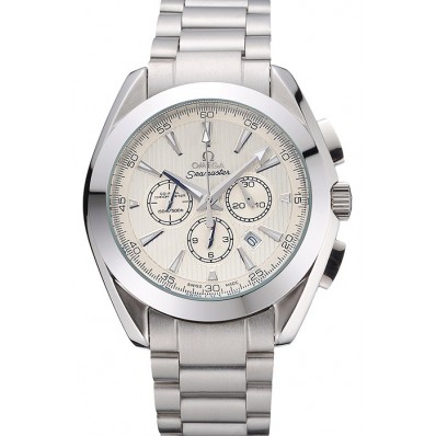 Replica Omega Seamaster Aqua Terra Chronograph Ivory Dial Stainless Steel Bracelet 622526