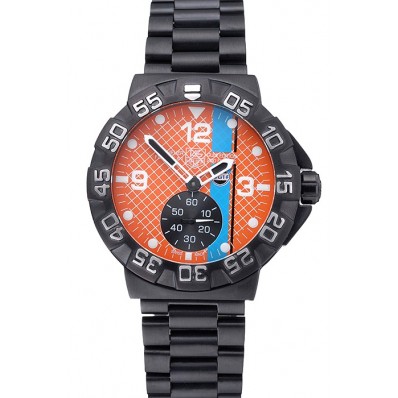 Tag Heuer Formula One Special Gulf Edition Orange And Blue Dial Ion Plated Steinless Steel Bracelet 622291