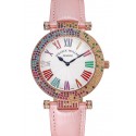 AAA Franck Muller Double Mistery 4 Saisons White Dial Rose Gold Case Light Pink Leather Strap