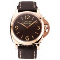 AAAAA Swiss Panerai Luminor Brown Dial Rose Gold Case Brown Leather Strap 1453841