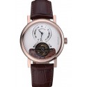Breguet Classique Grande Complication Tourbillon Gold Case White Dial Brown Leather Strap 622209