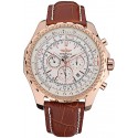 Breitling Bentley Motors Speed Gold Case White Dial Brown Leather Bracelet 622233