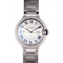 Cartier Ballon Bleu 44mm White Dial Diamonds Stainless Steel Case And Bracelet