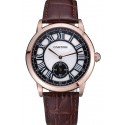Cartier Ronde Louis White Dial Brown Leather Strap 621976