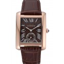 Cheap Cartier Tank MC Gold Case Brown Dial Brown Leather Strap 622175