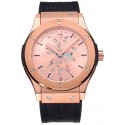 Cheap Hublot Classic Fusion Shawn Carter Gold Case Black Leather Strap 622818
