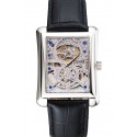 Cheap Swiss Piaget Emperador Tourbillon Skeleton Silver Case Brown Leather Bracelet 1453945
