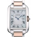 Copy Cartier Tank Anglaise 30mm White Dial Stainless Steel Case Two Tone Bracelet