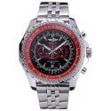 Designer Knockoff Breilting Bentley Supersports Black And Red Dial Stainless Steel Bracelet 622521