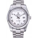 Designer Rolex Day-Date White Dial Stainless Steel Bracelet 622547