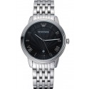 Emporio Armani Classic Black Dial Stainless Steel Bracelet 622334
