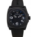 Emporio Armani Classic Black Rubber Strap Black Ceramic Bezel