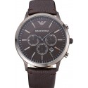 Emporio Armani Classic Chronograph Brown Dial Silver Case Brown Leather Bracelet 622341