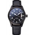 Fake 1:1 Swiss IWC Mark XVII Black Steel Case Black Dial Black Leather Bracelet 622667
