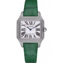 Fake Cartier Santos 100 Diamond Silver Bezel 621914