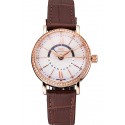 Fake Fashion IWC Portofino Day And Night Silver Dial Rose Gold Case Brown Leather Strap