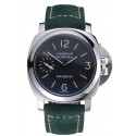 Fake High Quality Panerai Luminor Marina Polished Stainless Steel Bezel Green Leather Bracelet 622310