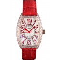 Franck Muller Casablanca Red Croco Leather Band Crystal Encrusted Bezel 621647
