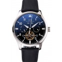 High Quality Replica IWC Pilot Tourbillon Black Dial Stainless Steel Case Black Textile Strap