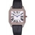 Hot Replica Cartier Santos 100 Diamond Rose Gold Bezel 621925
