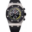 Hot Swiss Audemars Piguet Royal Oak Offshore Black And Yellow Dial Stainless Steel Case Black Rubber Strap 622858