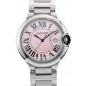 Imitation Cartier Ballon Bleu 38mm Pink Dial Stainless Steel Case And Bracelet