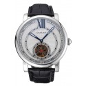 Imitation Cartier Rotonde Flying Tourbillon White Dial 621938