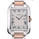 Imitation Cartier Tank Anglaise 36mm White Dial Stainless Steel Case Two Tone Bracelet