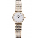 Imitation Longines La Grande Classique Two Tone Band White Dial Diamond Markers Femme 622102