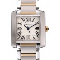 Imitation Swiss Cartier Tank Francaise Steel Case White Dial Roman Numerals Two Tone Bracelet 622648