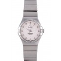 Imitation Swiss Lady Omega Constellation Crystal Encrusted Bezel Silver Radial Dial 80291