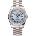 Imitation Top Swiss Rolex Day-Date Ice Blue Dial Diamond Case Stainless Steel Bracelet 1453962