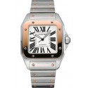 Knockoff 1:1 Swiss Cartier Santos White Dial Gold Bezel Steel Case And Bracelet 622881