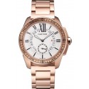 Knockoff Cartier Calibre De Cartier Small Seconds White Dial Rose Gold Case And Bracelet