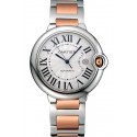 Knockoff Designer Swiss Cartier Ballon Bleu 42mm Silver Dial Stainless Steel Case Two Tone Rose Gold Bracelet 622875