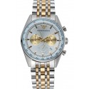 Knockoff Emporio Armani Sportivo Chronograph Silver Dial Two Tone Stainless Steel Bracelet 622350